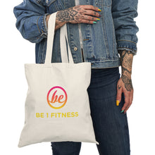 Load image into Gallery viewer, BE1 Fitness logo Natural Tote Bag
